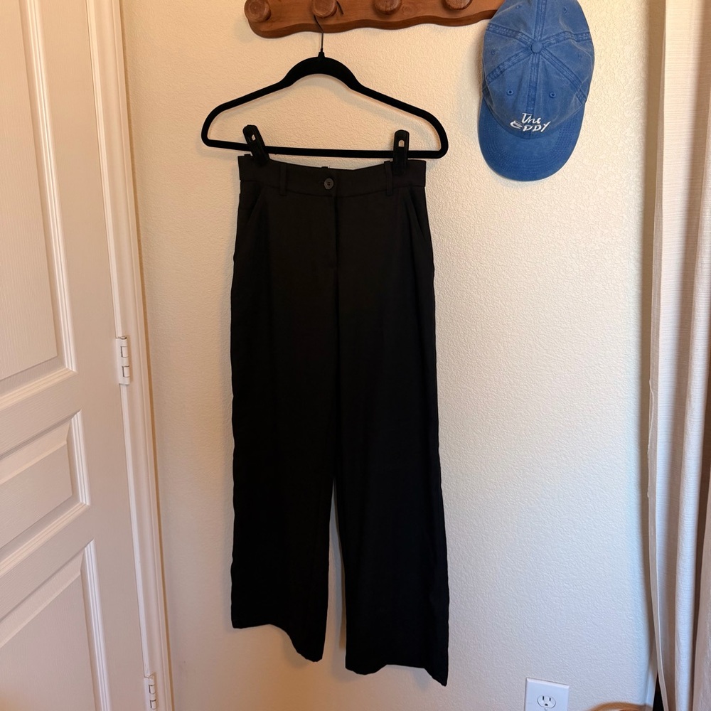 h&m black wide leg pants